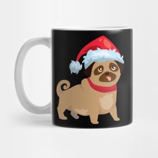 Christmas pug with hat Mug